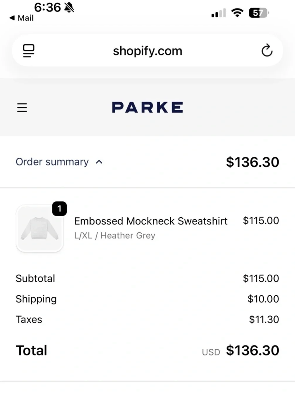 Women’s Crewneck Sweatshirt in Light Gray - Picture 2 of 6
